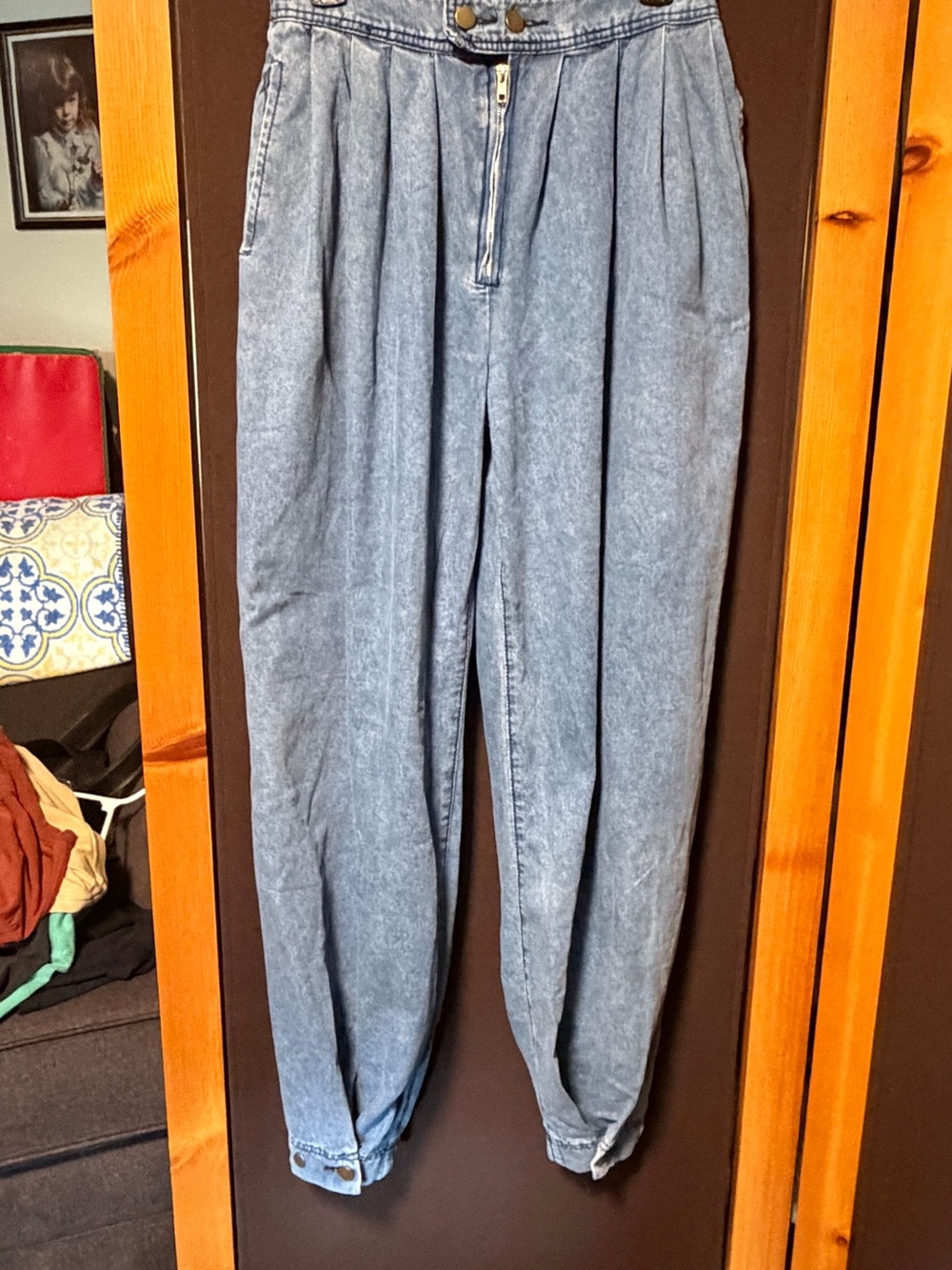Paper bag super high rise balloon leg jeans size 4